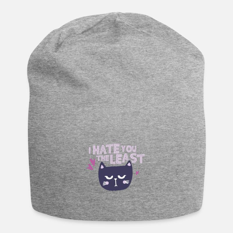 Hate you the least white - Jersey-Beanie - Grau meliert