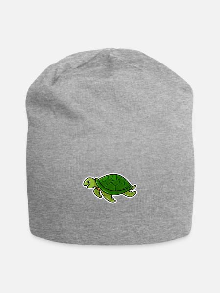 Schildkröte - Jersey-Beanie - Grau meliert