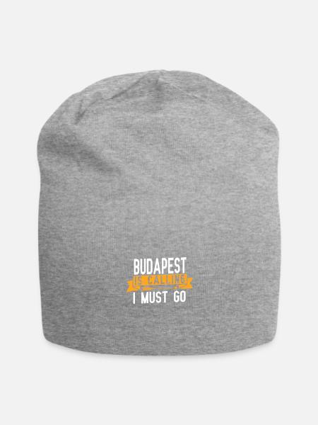 Budapest ruft und ich muss gehen - Jersey-Beanie - Grau meliert