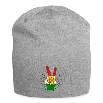 Doigt de paix du Kurdistan - Bonnet en jersey - gris chiné - Devant