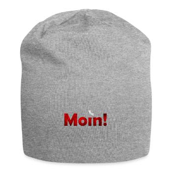 Moin Drache in rot und weiß - Jersey-Beanie - Grau meliert - Vorne