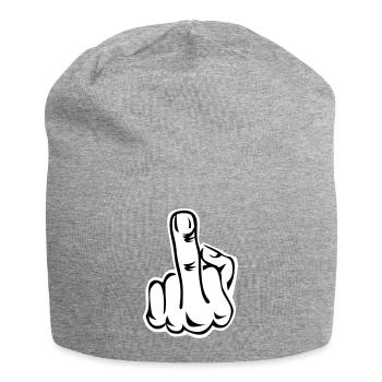 Stinkefinger Middle Finger 2c - Jersey-Beanie - Grau meliert - Vorne