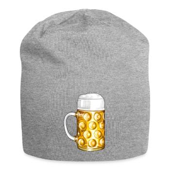 Beer beer mug beer tent illustration - Jersey Beanie - heather grey - Front