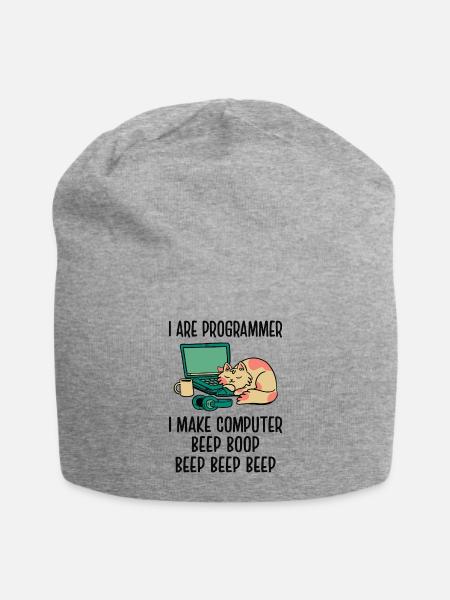 I Are Programmer I Make Computer Beep Bop Coder So - Jersey-Beanie - Grau meliert