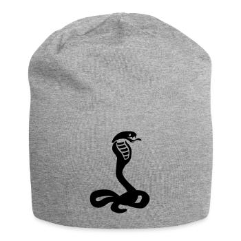 Snake Cobra - Jersey Beanie - heather grey - Front
