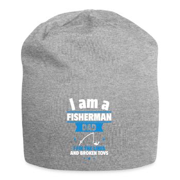 Angler-Papa,Vatertagsgeschenk - Jersey-Beanie - Grau meliert - Vorne