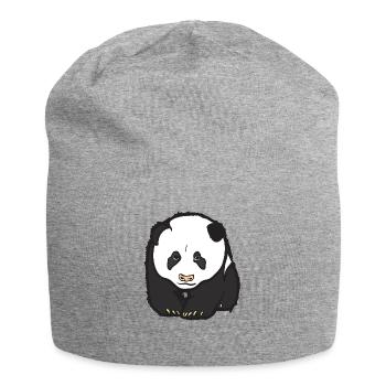 Panda Bär - Jersey-Beanie - Grau meliert - Vorne