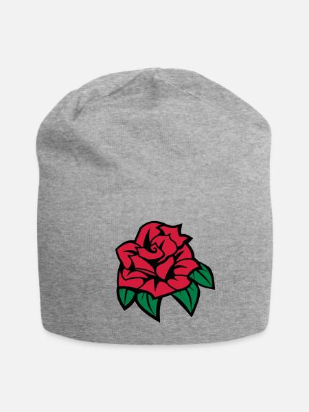 rose - Jersey Beanie - heather grey