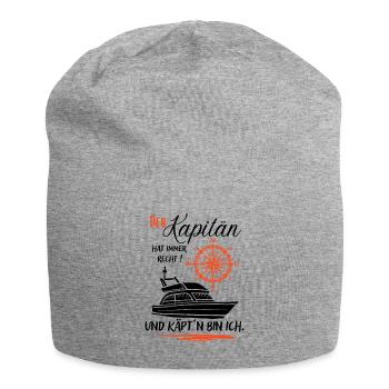 Kapitän Geschenk / Der Kapitän hat immer recht ... - Jersey-Beanie - Grau meliert - Vorne