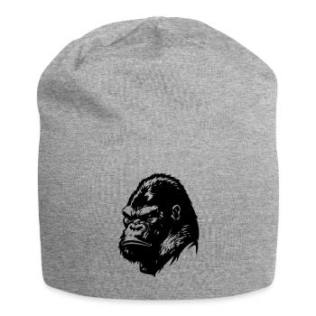 Gorilla Kopf - Jersey-Beanie - Grau meliert - Vorne