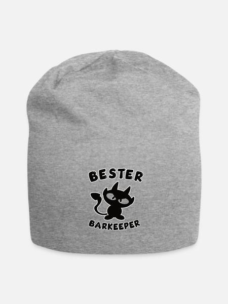 cooles bester Barkeeper Design - Jersey-Beanie - Grau meliert