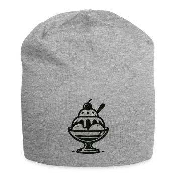 Eiscreme Design für den Eis und Eisdielen Fan - Jersey-Beanie - Grau meliert - Vorne