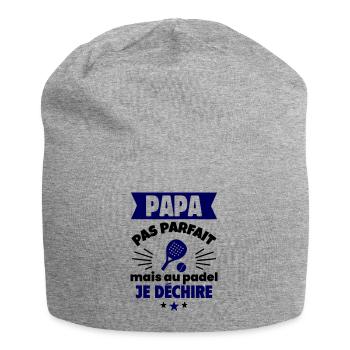 Papa pas parfait, mais au padel je déchire - Bonnet en jersey - gris chiné - Devant