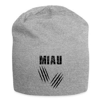 Katze Miau Katzenkratzer Katzen Pfoten - Jersey-Beanie - Grau meliert - Vorne