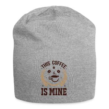 Ce café est le mien - Bonnet en jersey - gris chiné - Devant