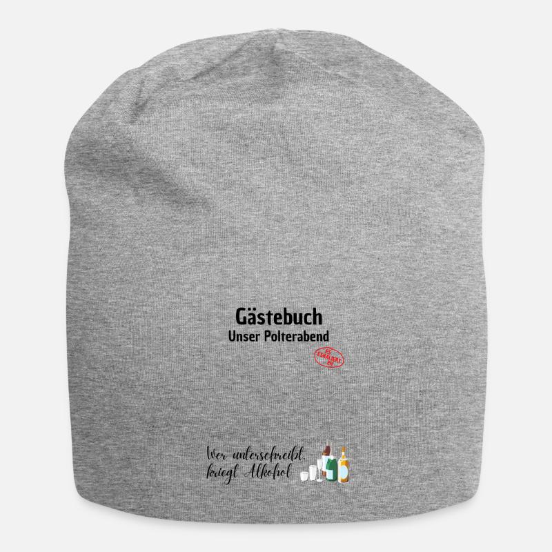 Gästebuch unser Polterabend - Jersey-Beanie - Grau meliert
