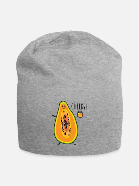 Gesund mit Papaya - Jersey-Beanie - Grau meliert