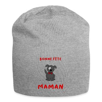 BONNE FÊTE. FÊTE DES MÈRES. FÊTE DES PÈRES. FÊTE - Bonnet en jersey - gris chiné - Devant