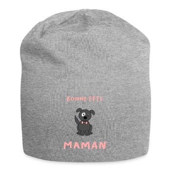 BONNE FÊTE. FÊTE DES MÈRES. FÊTE DES PÈRES. FÊTE - Bonnet en jersey - gris chiné - Devant