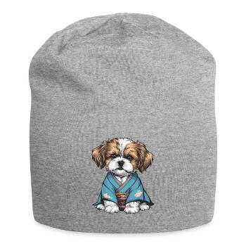 Shih Tzu In Kimono - Jersey Beanie - heather grey - Front