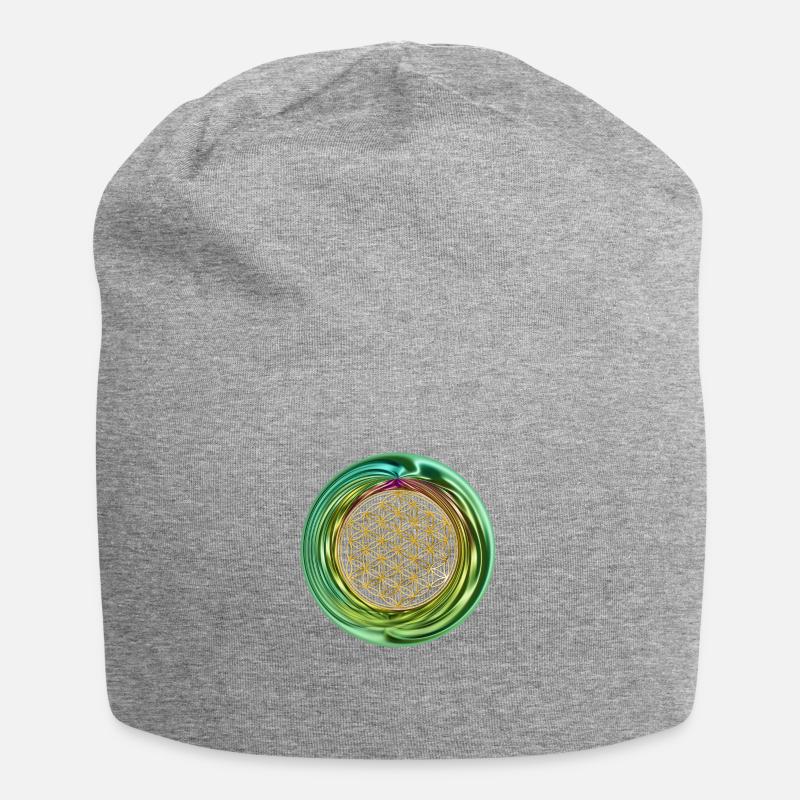 Blume des Lebens - Ring 1 - Jersey-Beanie - Grau meliert