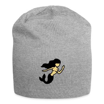 Meerjungfrau - Jersey-Beanie - Grau meliert - Vorne