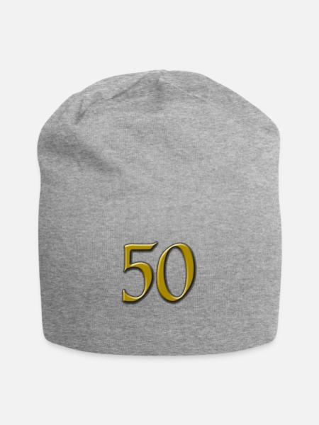 gold 50 - Jersey-Beanie - Grau meliert