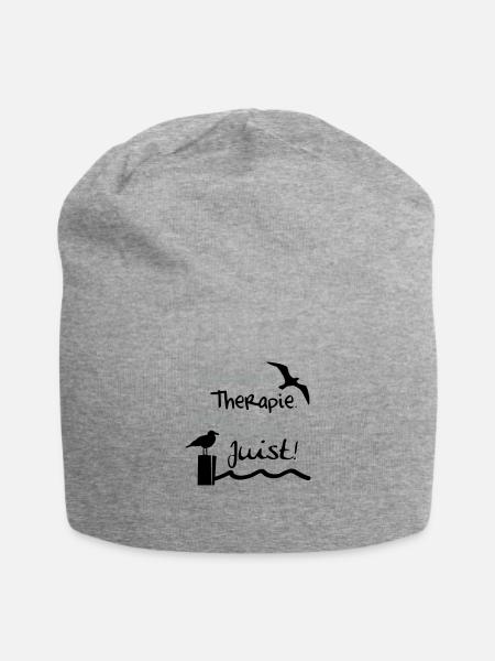 Therapie Juist - Jersey-Beanie - Grau meliert