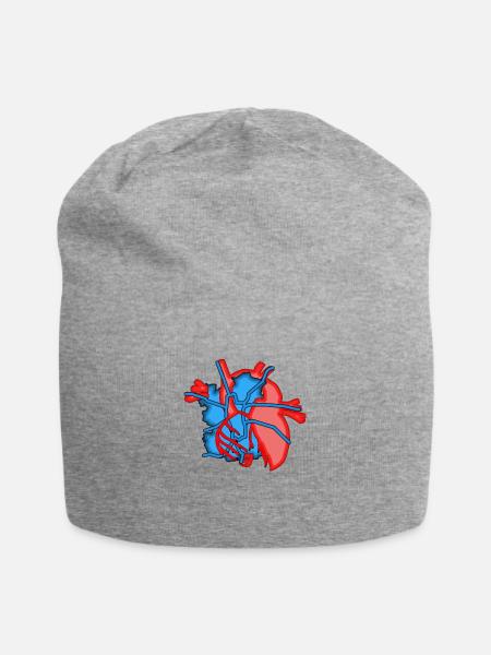 Ich habe ein Boot im Herzen - Jersey-Beanie - Grau meliert