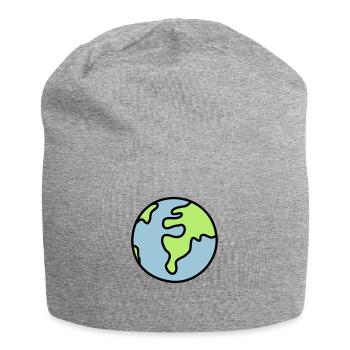 Globus - Welt - Jersey-Beanie - Grau meliert - Vorne