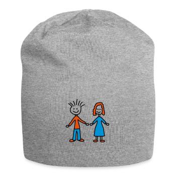 couple - Bonnet en jersey - gris chiné - Devant