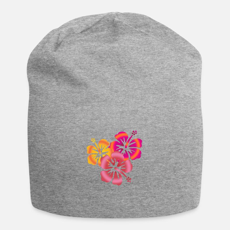 BALI fleurs d'hibiscus - Bonnet en jersey - gris chiné