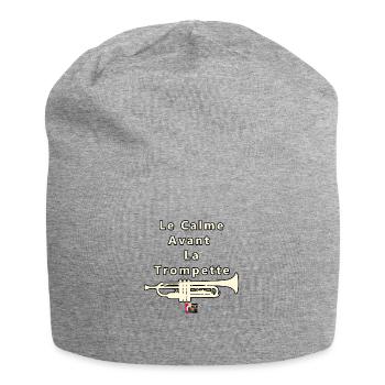 Le Calme avant la TROMPETTE - Jeux de Mots - Bonnet en jersey - gris chiné - Devant