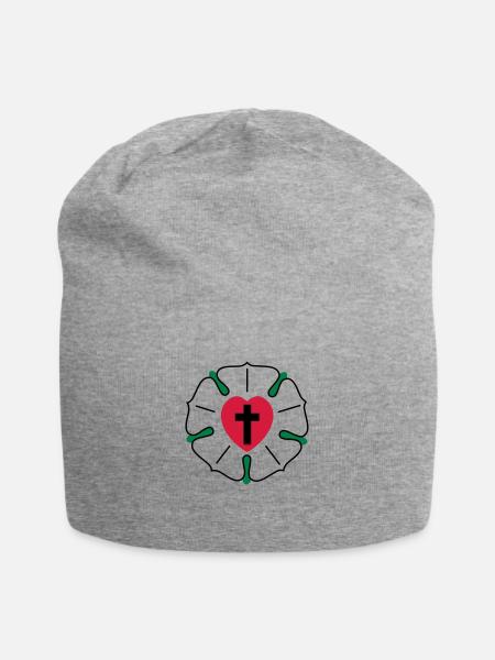 Luther Rose - Jersey-Beanie - Grau meliert