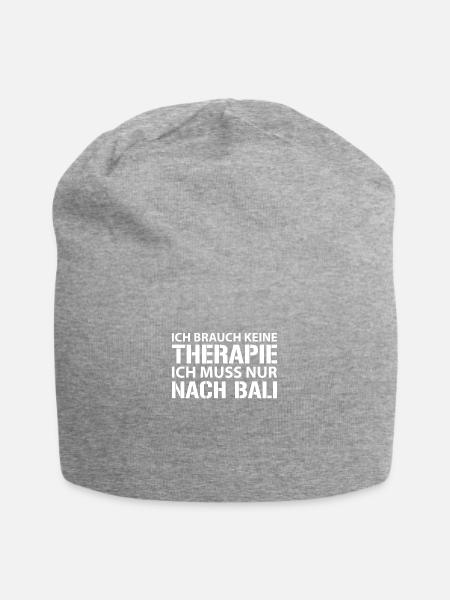 Ich muss nur nach BALI! - Jersey-Beanie - Grau meliert