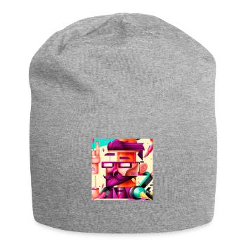 logo hipster - Bonnet en jersey - gris chiné - Devant