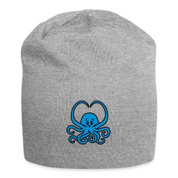 Squid heart - Jersey Beanie - heather grey - Front