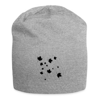 feuilles mortes - Bonnet en jersey - gris chiné - Devant