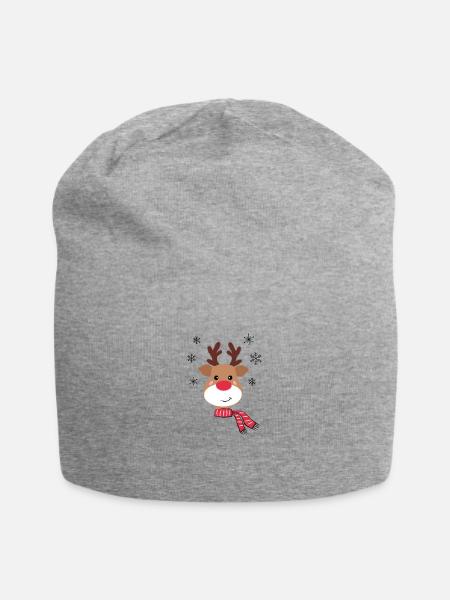 Rudolf Rentier - Rudolph the Red-Nosed Reindeer - Jersey-Beanie - Grau meliert