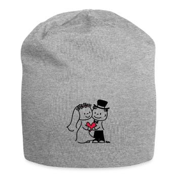 Brautpaar (c) - Jersey-Beanie - Grau meliert - Vorne