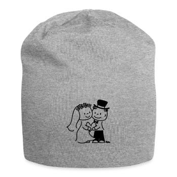Brautpaar - Jersey-Beanie - Grau meliert - Vorne