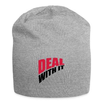 perspective spruch cool text deal with it relax - Bonnet en jersey - gris chiné - Devant