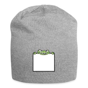 bouclier de grenouille cacher texte de texte écrire mau - Bonnet en jersey - gris chiné - Devant