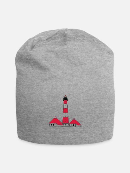Westerhever Leuchtturm - Jersey-Beanie - Grau meliert