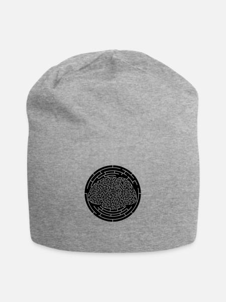 Labyrinth - Jersey-Beanie - Grau meliert