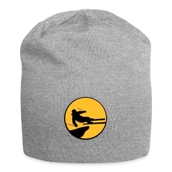 jump jump stunt trick cliff high fli - Jersey Beanie - heather grey - Front
