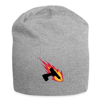 Cordless Drill On Fire - Jersey Beanie - heather grey - Front