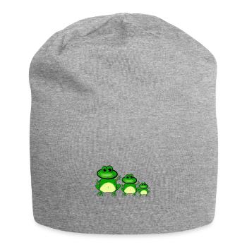 T-shirt frog family idea frog gift kids - Jersey Beanie - heather grey - Front