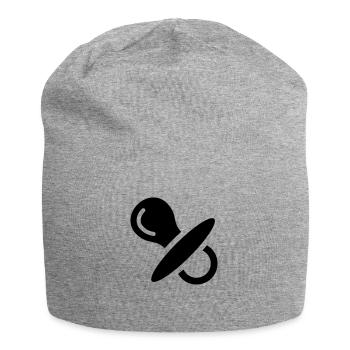 Sucettes, bébé, sucer, poitrine, sommeil - Bonnet en jersey - gris chiné - Devant