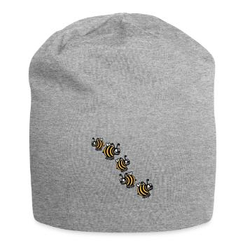 Thick crazy bees - Jersey Beanie - heather grey - Front